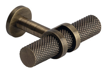 Double ring knurled "T" bar knob