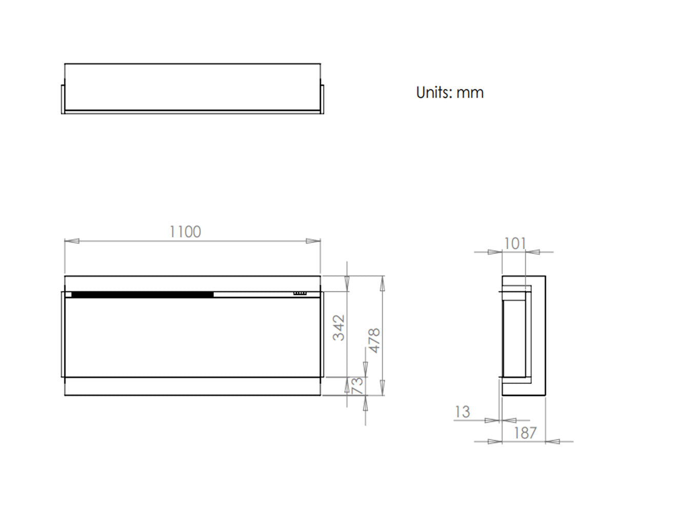 i-Range Slimline Electric Fire